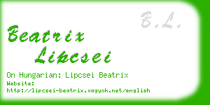 beatrix lipcsei business card